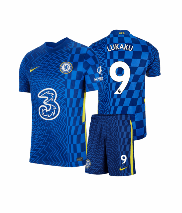 Kit Niño Chelsea Titular 2021/22 - Lukaku #9