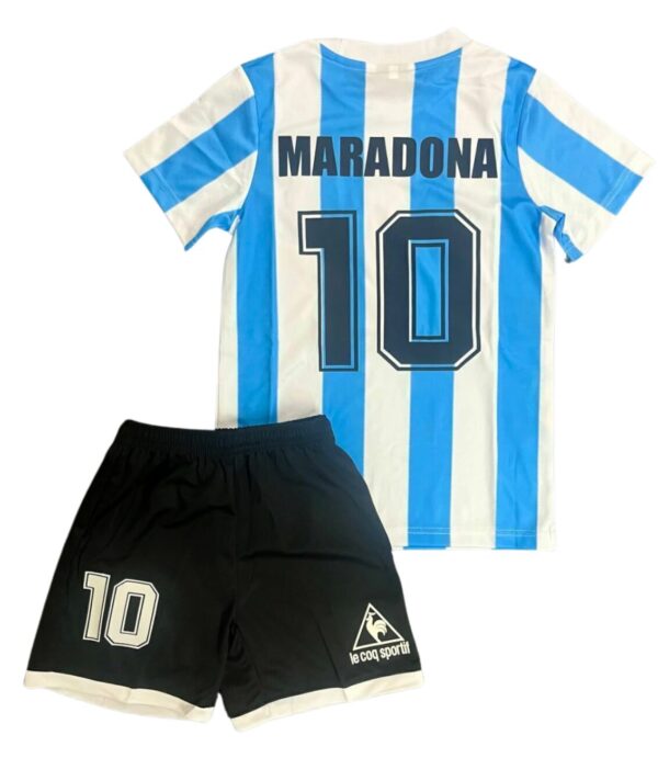 Kit Niño RETRO Argentina Titular 1986 - Maradona #10 - Imagen 2
