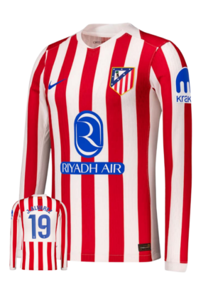 Julián Álvarez #19 - Atlético Madrid Titular Mangas Largas 2025/26
